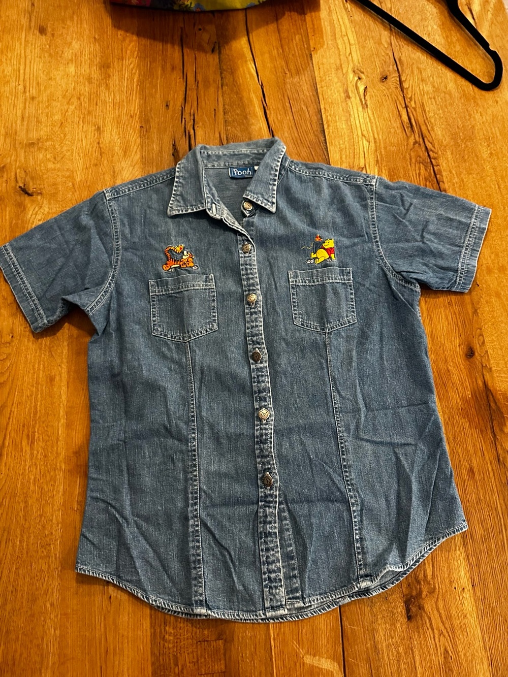 vintage Disney denim shirt with Winnie the Pooh & Tigger embroidery